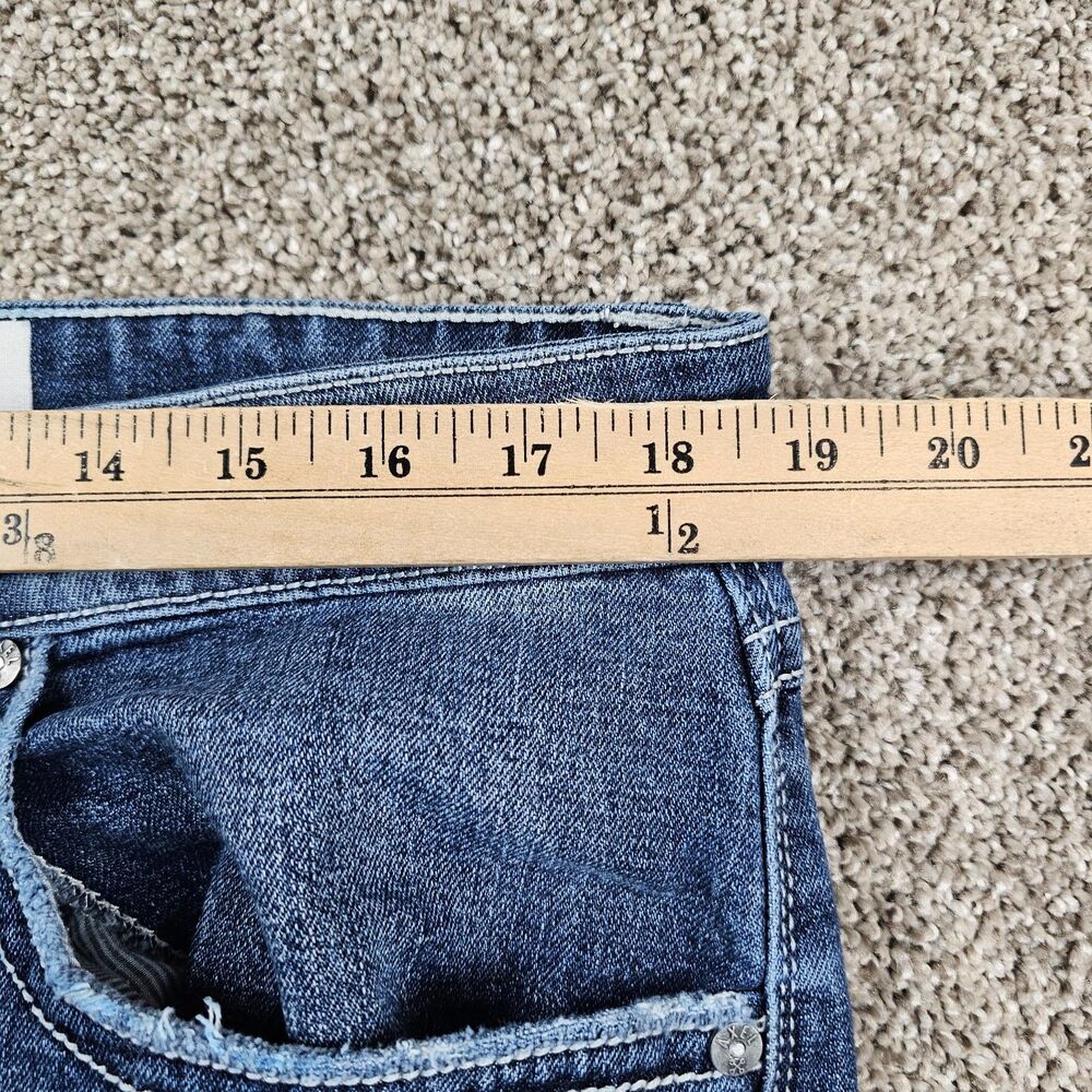 TK Axel Jeans Mens 37x31 Blue Slim Bootcut Cowboy Western Distressed Workwear - Picture 9 of 14